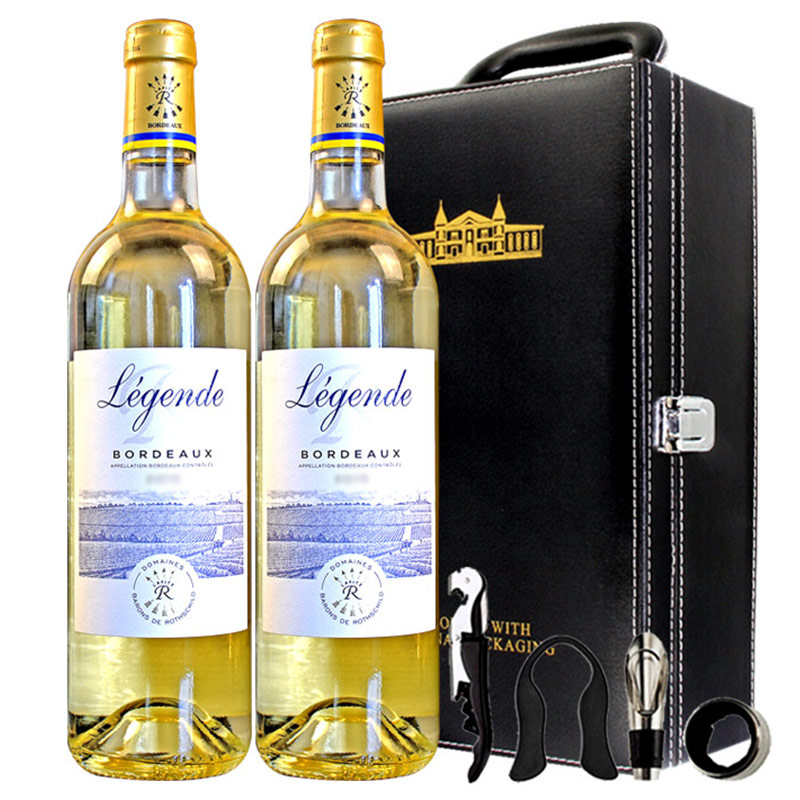 法国进口红酒 拉菲传奇波尔多干白葡萄酒名庄礼盒装750ml*2瓶
