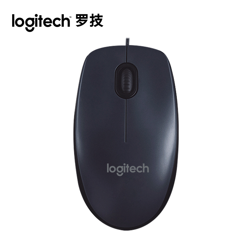 罗技(Logitech)(LH)M90 有线鼠标USB笔记本鼠标电脑游戏家用办公光电鼠标 黑色
