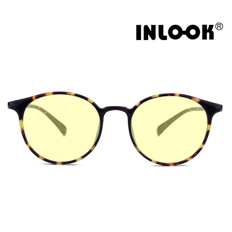 尹洛科(INLOOK) 防蓝光视力保护眼镜 女款圆框豹纹色
