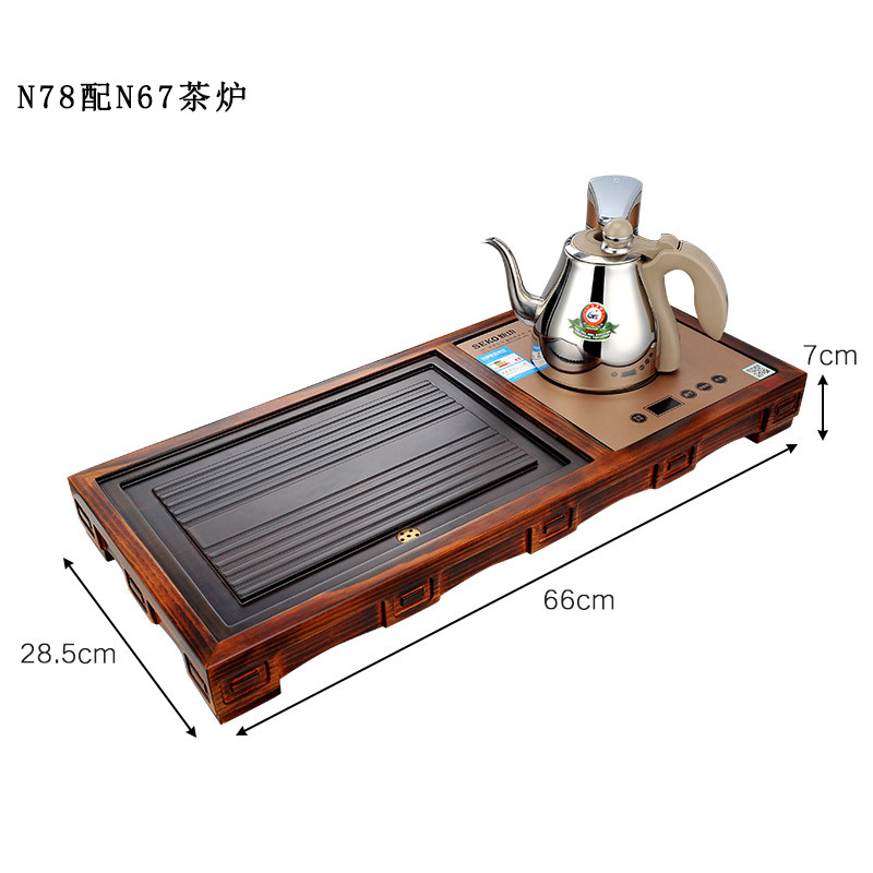 新功(SEKO) 樟木 茶盘 自动上水 玻璃泡茶炉 套装 N78(单位:套)