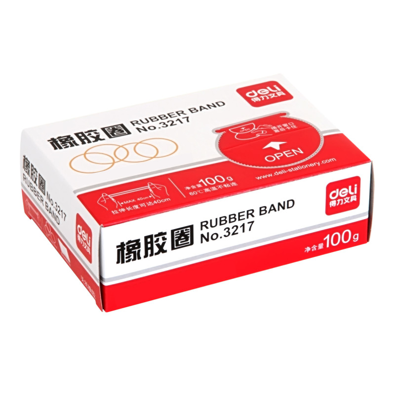 得力(deli)3217橡胶圈(黄)(100g/盒)(盒)deli3217