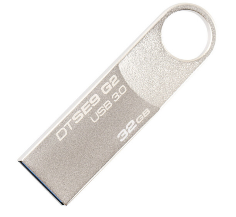 金士顿(Kingston)32GB U盘 USB3.0 DTSE9G2 金属迷你型U盘 银色亮薄 读速100MB/s