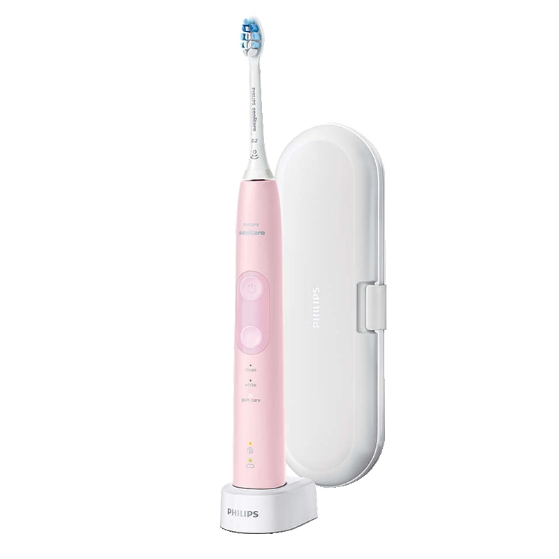 飞利浦(Philips)净齿呵护型电动牙刷 感应刷头 充电式声波震动成人感应充电牙刷家用电动牙刷HX6856/12 粉色