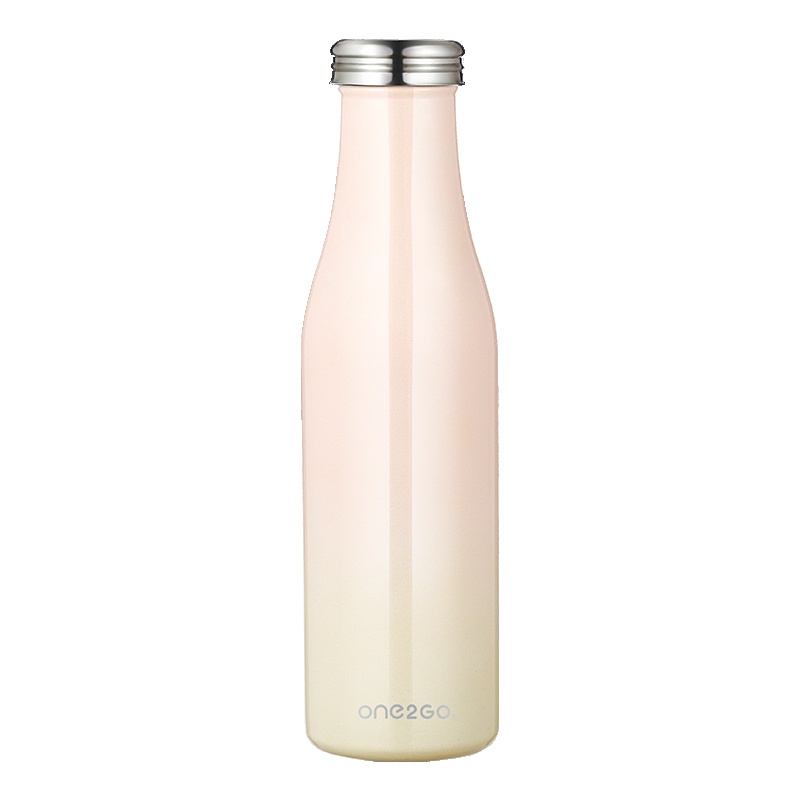 ONE2GO不锈钢牛奶瓶保温杯保温瓶男女学生便携创意水杯子 500ml 粉色