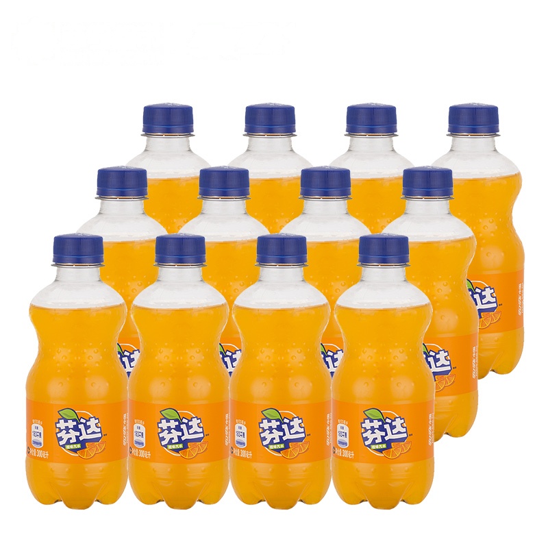 芬达 Fanta 橙味 汽水饮料 碳酸饮料 300mlx12瓶 整箱装 可口可乐出品