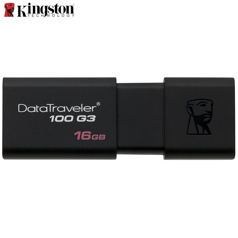 [精选]金士顿(Kingston)DT 100G3 16GB USB3.0 U盘 高速车载U盘 黑色 16GB