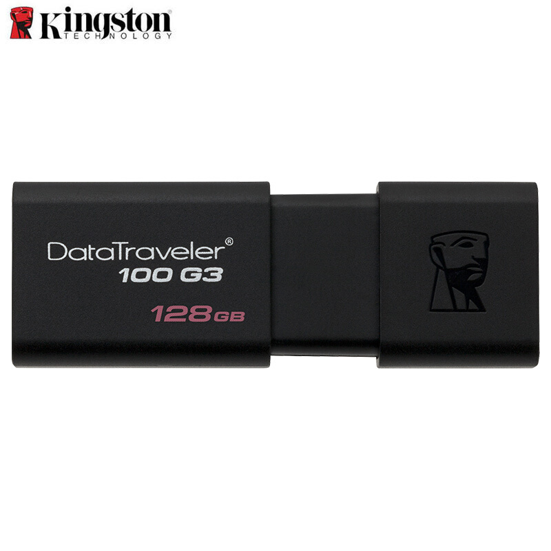 [精选]金士顿(Kingston)DT 100G3 128GB USB3.0 U盘 高速车载U盘 黑色 128GB