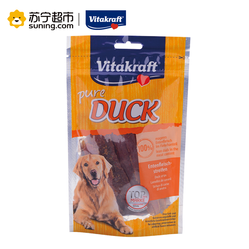 Vitakraft卫塔卡夫美味狗零食犬用软鸭胸肉条80g