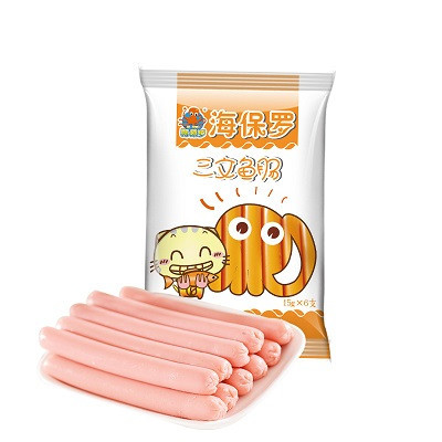 海保罗儿童三文鱼肉海鲜儿童零食鱼肠90g(15g*6支)袋装 12个月以上