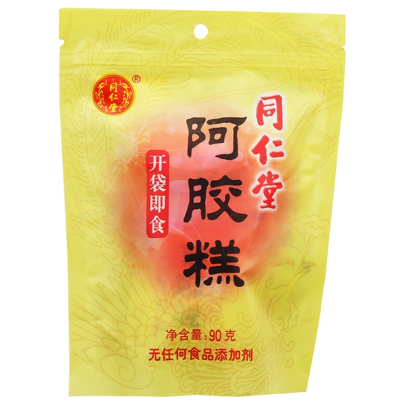 北京同仁堂(TRT)阿胶糕90g(原味)即食阿胶膏方便 女士型 固元膏 +慕丝妮米稀450g