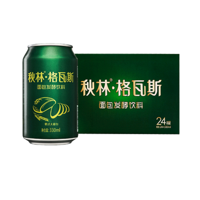 [苏宁超市]秋林格瓦斯 面包发酵饮料 330ml*24罐 箱装