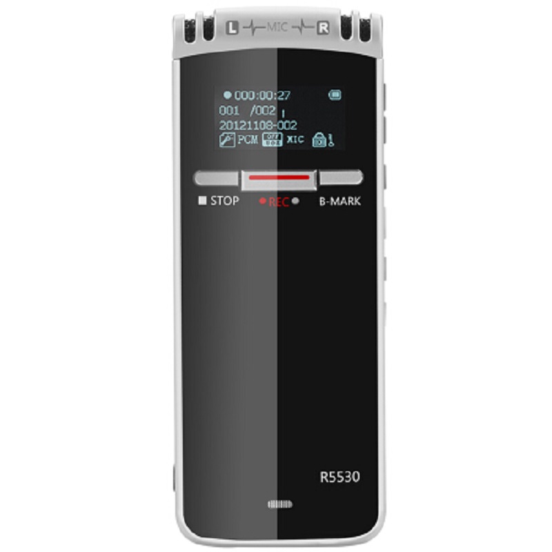 爱国者(aigo) 录音笔 R5530 8G 微型 MP3播放器 炫黑6.6mm轻薄机身 带背夹 黑色(单位:个)