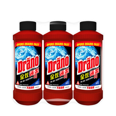 Drano 全效通乐 管道通 原装进口 三包装 500ml*3 管道疏通剂 下水道疏通剂 马桶疏通剂厕所疏通剂浴室疏通剂