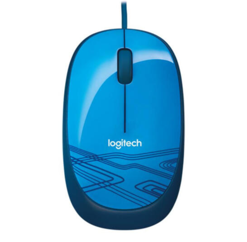 DM罗技(Logitech) M105有线鼠标 笔记本台式电脑USB有线鼠标 轻巧便携鼠标 浅蓝色