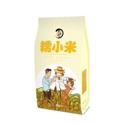 轩辕谷道 糯小米500g袋装农家自产小米杂粮粥米月子小米粥原料黏黄小米
