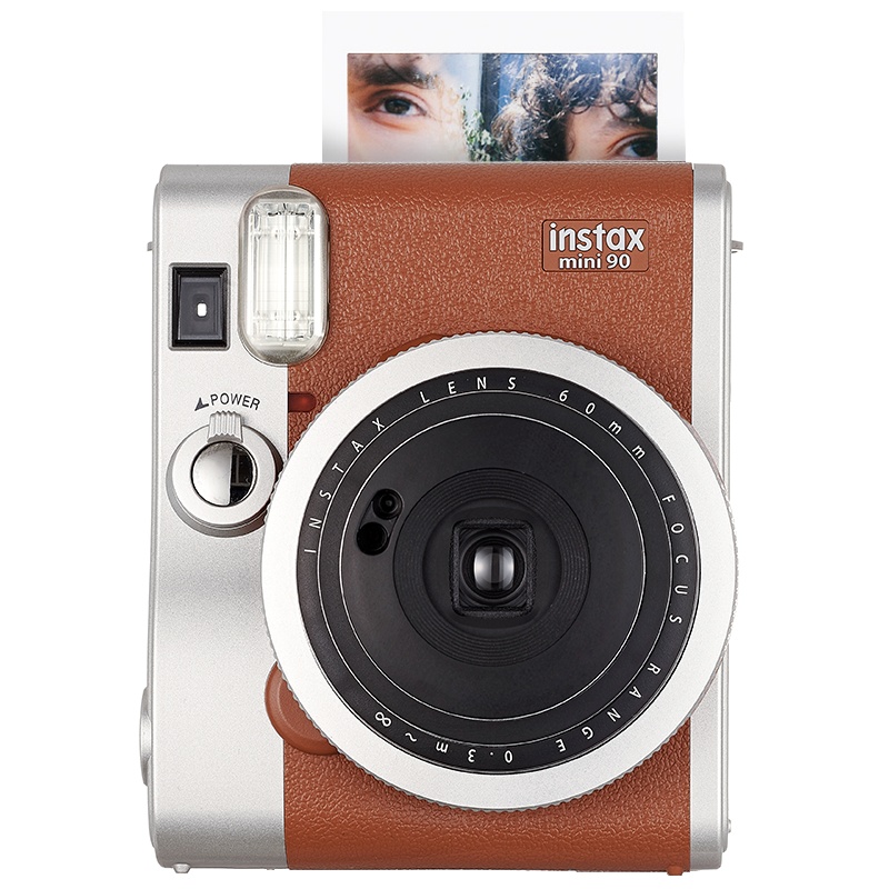 富士(FUJIFILM)INSTAX 拍立得 相机 一次成像 mini90 胶片相机 棕色套装 含20花边富士小尺寸胶片