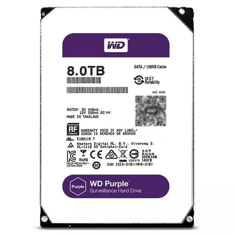 西部数据(WD) 紫盘 8TB SATA6Gb/s 128M 监控硬盘 WD80PUZX (单位个)