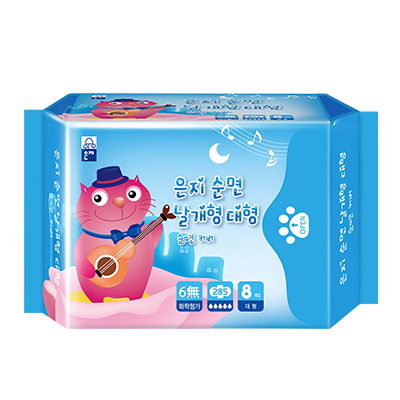 恩芝猫小菲系列 韩国原装进口6无纤薄夜用卫生巾(285mm/8p)