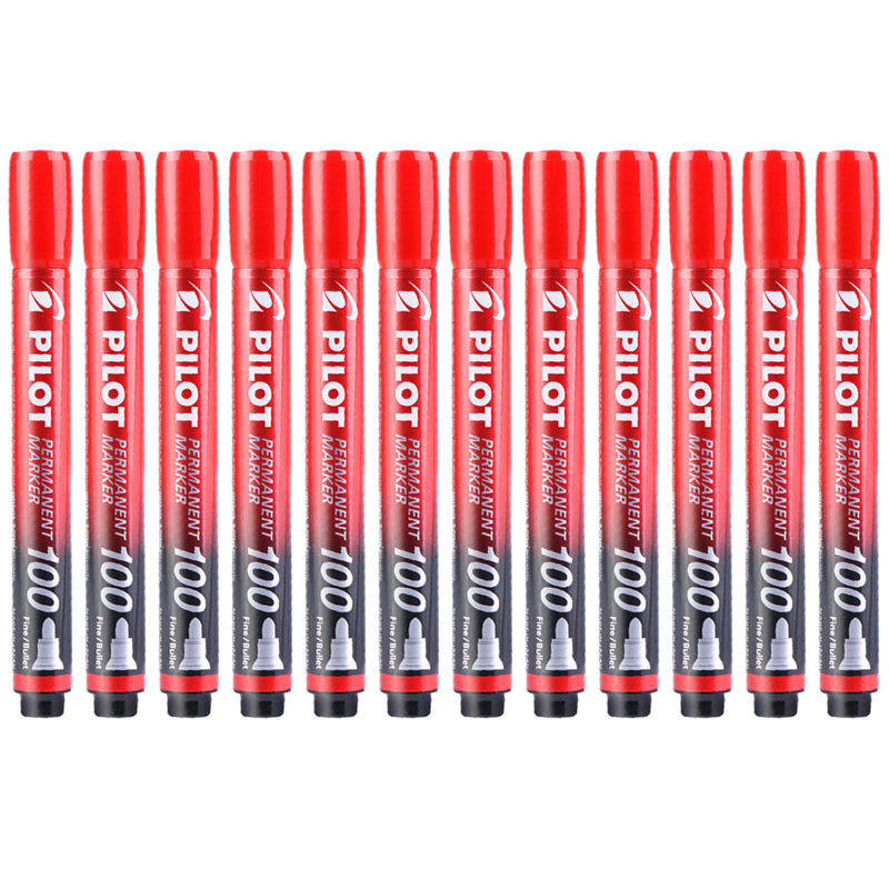 百乐(PILOT)圆头油性记号笔SCA-100 速干不易掉色箱头笔1.0mm 黑/红/蓝三色可选