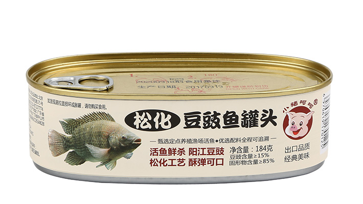 小猪呵呵 松化豆豉鱼罐头 184g