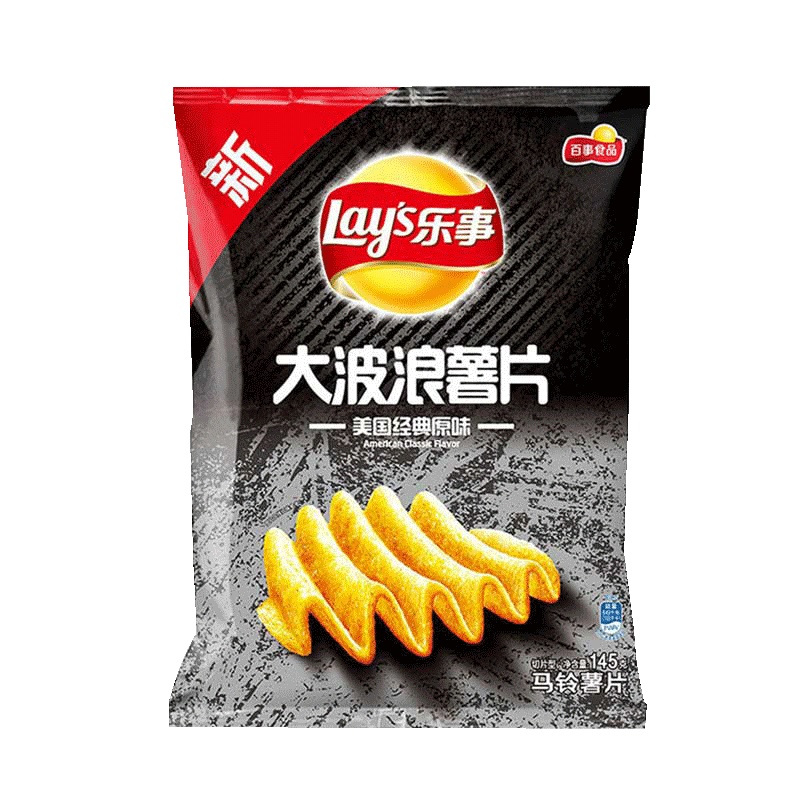 乐事大波浪薯片美国经典原味145克