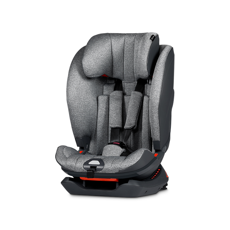 [汽车用品]QBORN儿童安全座椅 ISOFIX接口 9个月-12岁 增高垫抗震吸能侧撞保护(灰色)