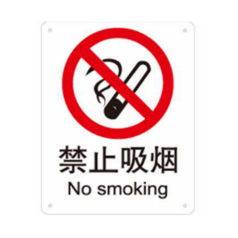 安赛瑞 SAFEWARE S5500B中英文标识 禁止吸烟,250x315mm,乙烯材质
