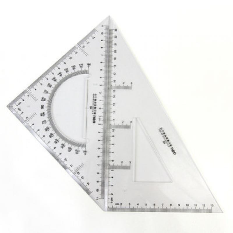 得力6425三角尺塑料三角板 绘图三角板