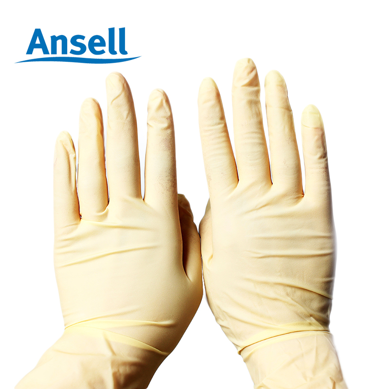 Ansell 安思尔456X 一次性手套 天然橡胶手套 食品处理 加工 医实验室手套 劳动防护用品 尺寸L 10盒/箱