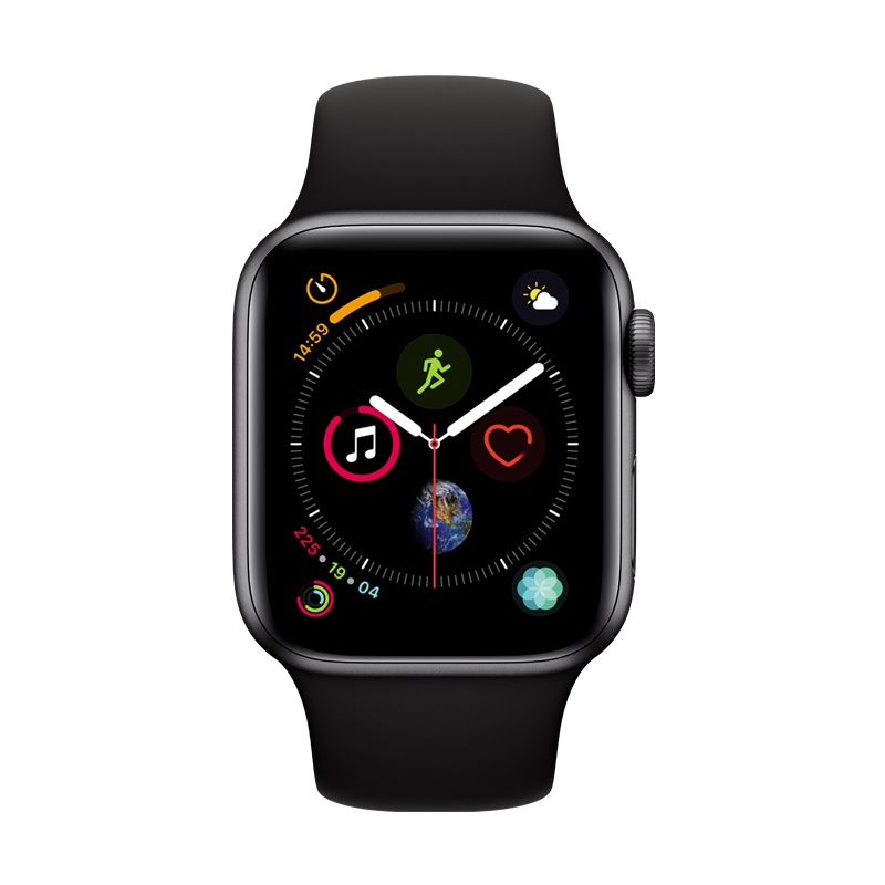 Apple Watch Series4 智能手表 GPS款 40毫米 深空灰色铝金属表壳搭配黑色运动型表带