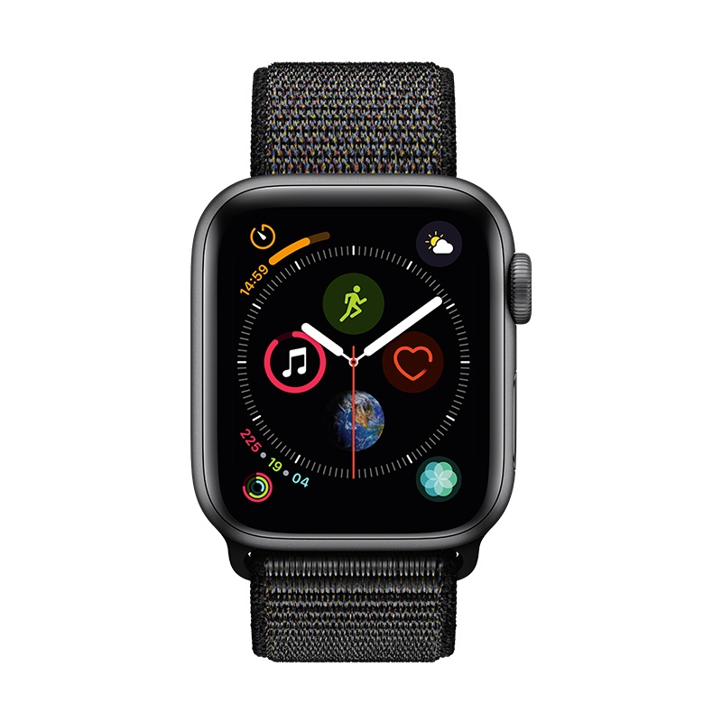 Apple Watch Series4 智能手表GPS+蜂窝网络款 40毫米深空灰色铝金属表壳搭配黑色回环式运动表带