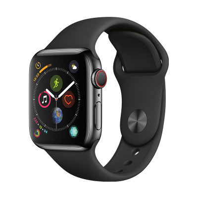 Apple Watch Series4 智能手表 GPS+蜂窝网络款 44毫米 深空黑色不锈钢表壳搭配黑色运动型表带