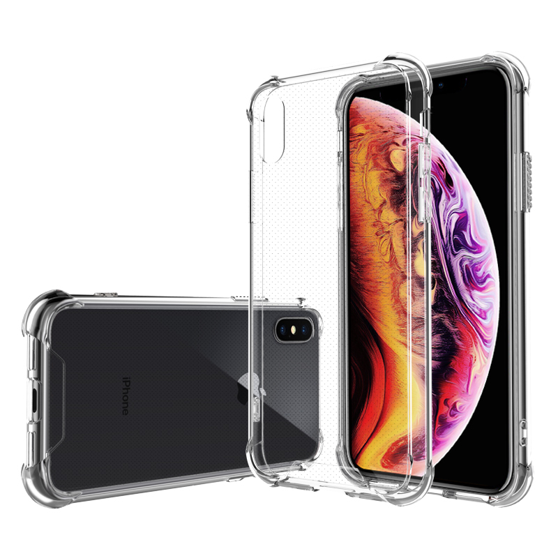 ESCASE 苹果iPhoneXs MaX手机壳气囊手机套 透明全包防摔防指纹德国拜耳进口抗黄变(带挂绳孔)高透升级