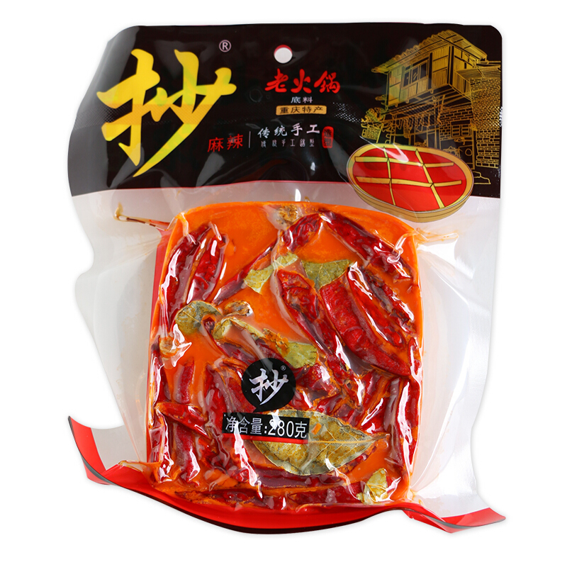 佳仙(jiaxian)重庆特色老火锅底料 红油600g