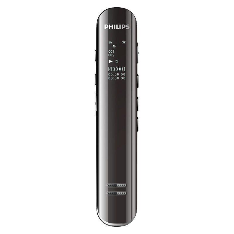 [精选]飞利浦录音笔 VTR5200 8GB 锖色 远距离 降噪 学习会议采访 双麦克风数码录音笔棒 无损录音笔 MP3