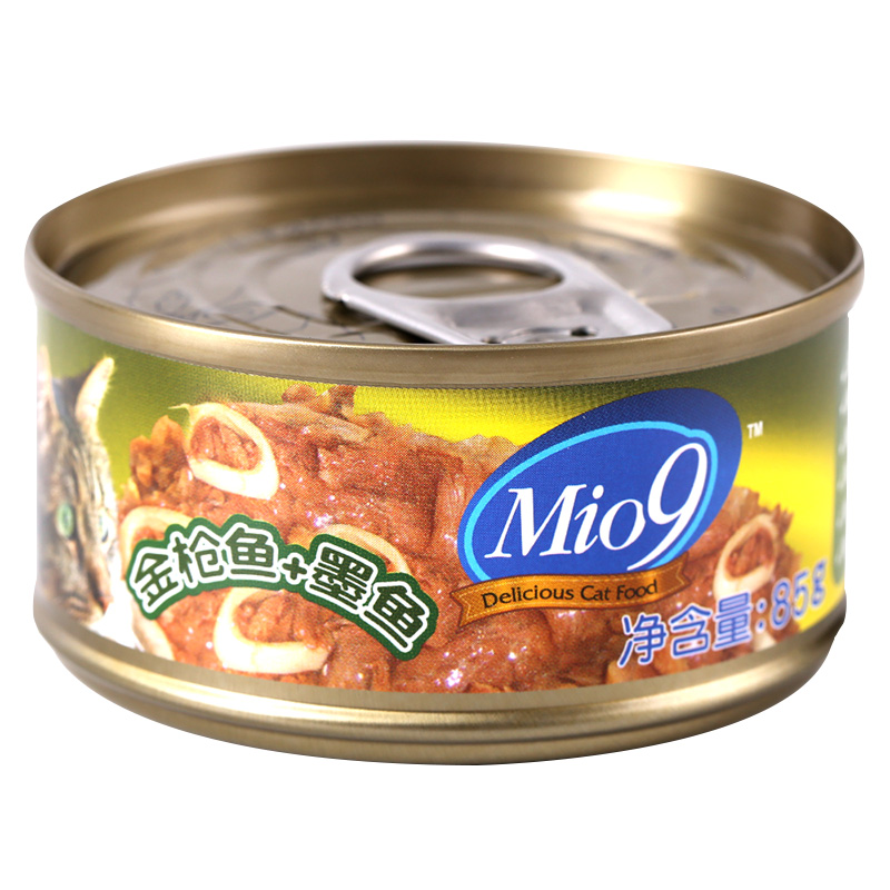 Mio9猫罐头泰国进口猫零食猫用金枪鱼墨鱼罐头85g*24入猫零食整箱猫湿粮拌饭营养食品