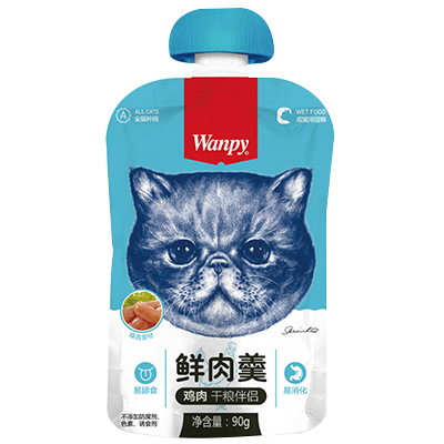 Wanpy顽皮猫用鲜肉羹鸡肉配方90g猫零食湿粮猫粮伴侣猫餐盒