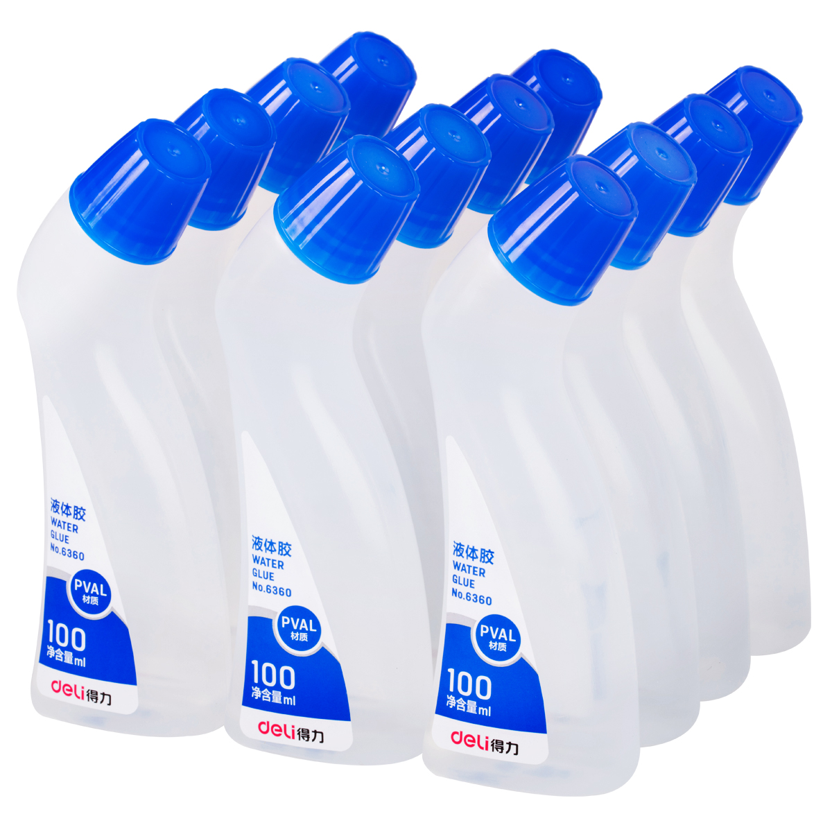 得力(deli) 6360 液体胶带 办公用品 办公文具用品(100ml弯头液体胶水) 单瓶装(单位:瓶)