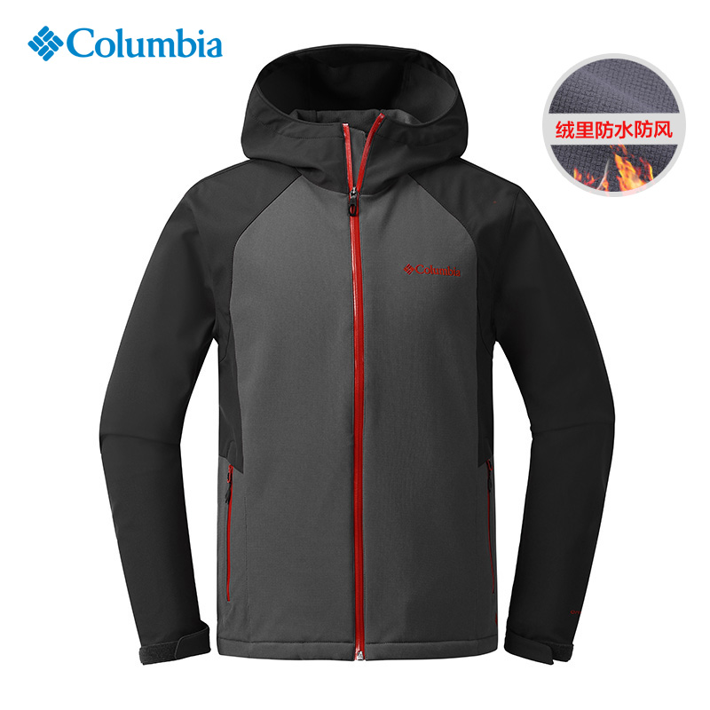 哥伦比亚(Columbia)城市户外男装防水防风抓绒保暖软壳衣PM4358