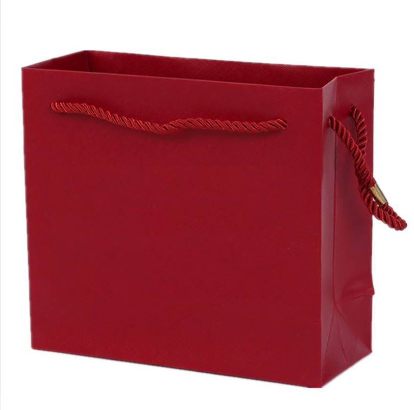 手提袋 普通红色棉绳手提袋白卡亚膜 宽26cm高32cm厚8.2cm(CCSM,起订量5000个)