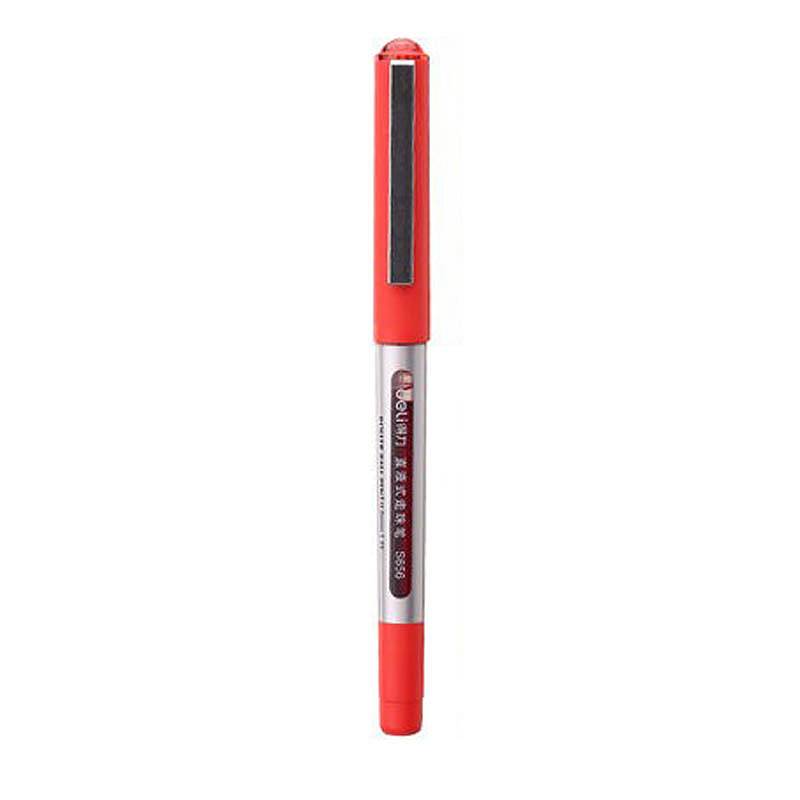 [精选]得力(deli)S656直液式宝珠笔0.5mm(红)(144支价格) 红色