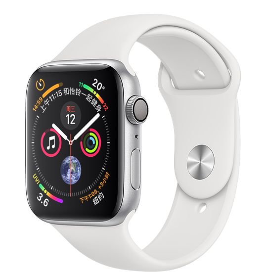 Apple Watch Series4 智能手表 GPS 40毫米 银色铝金属表壳搭配白色运动型表带