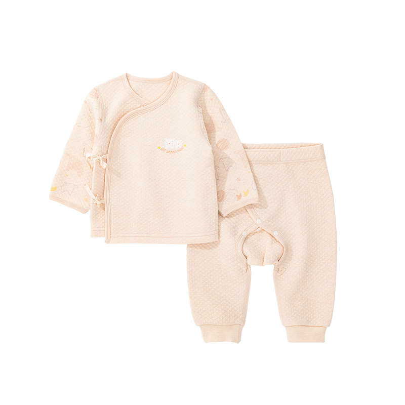 优简新生婴儿儿衣服冬季套装0-6个月加厚棉春秋保暖宝宝和尚服