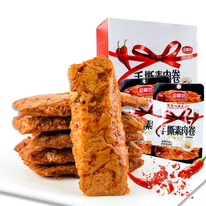 金磨坊 手撕素肉卷(香辣牛肉味)26g*20包