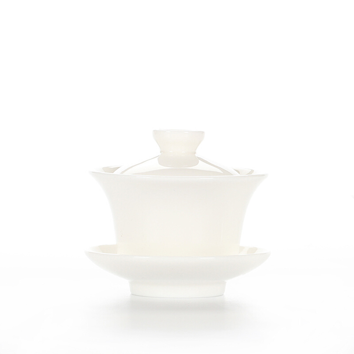 尚帝(shangdi)德化羊脂白玉瓷手工泡茶碗陶瓷大号功夫茶杯白瓷茶具 白瓷三才盖碗