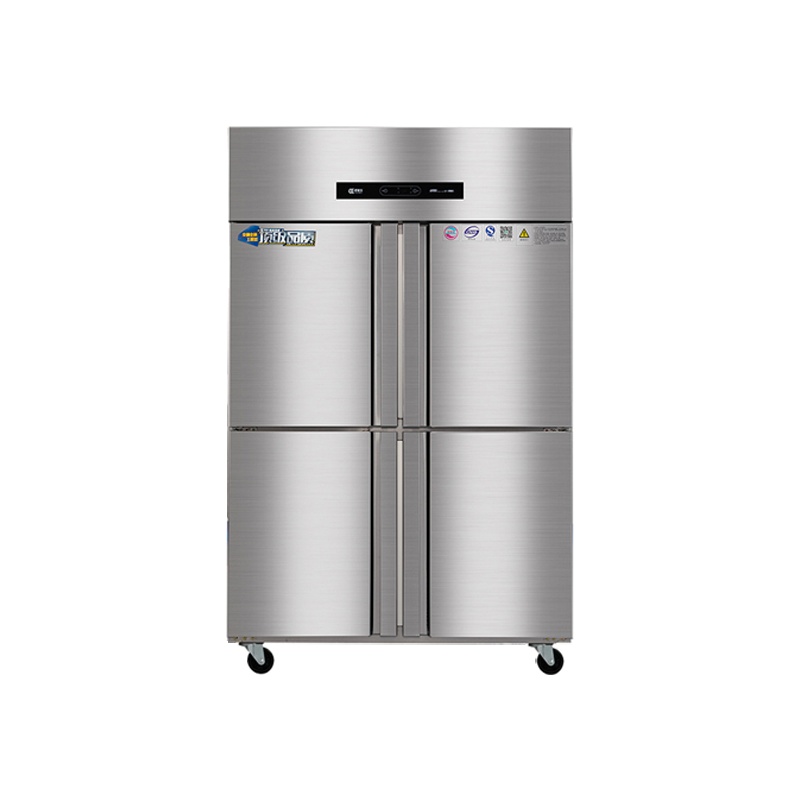 欧驰宝(OUCBOLL)660L 四门全铜不锈厨房冰箱 1.2米立式冷柜 双温上冷藏下冷冻 推拉门冷柜 冰柜