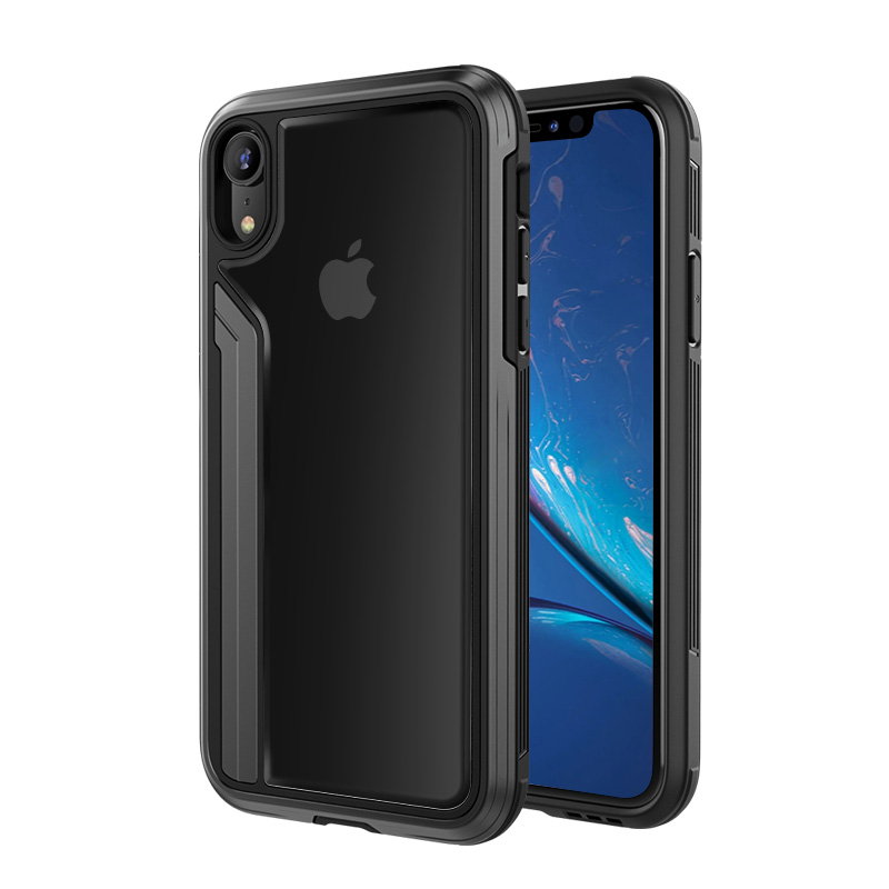 泰维斯(TGVI'S) iPhone XR手机壳 3米防摔金属全包硬壳透明壳苹果XR保护套 锋锐系列 6.1英寸 雅锖色