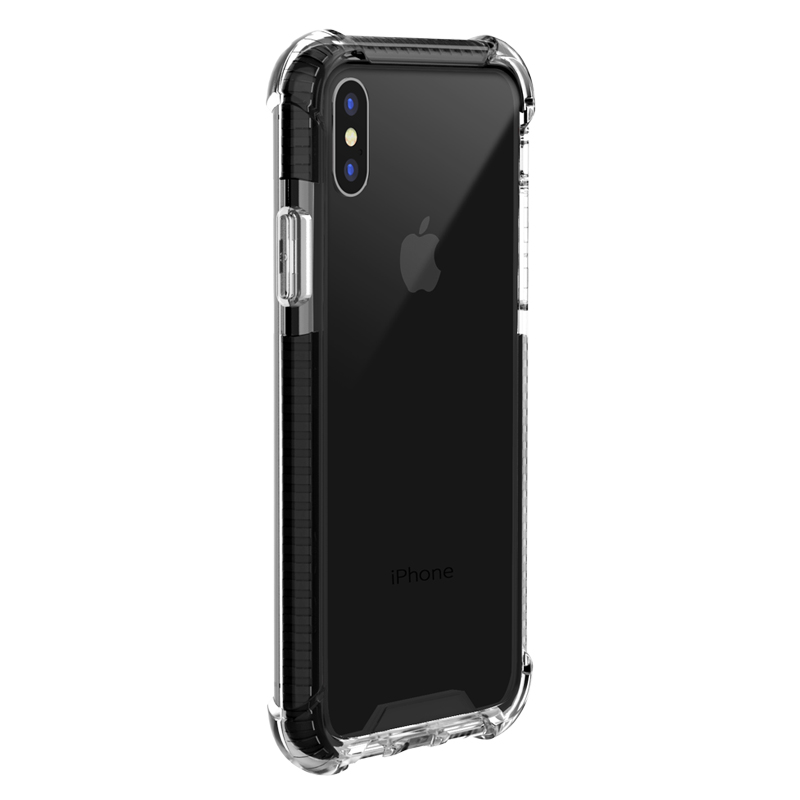 泰维斯(TGVI'S) iPhoneX/XS新机5.8英寸手机壳透明气囊防摔保护套 晶格系列 黑色
