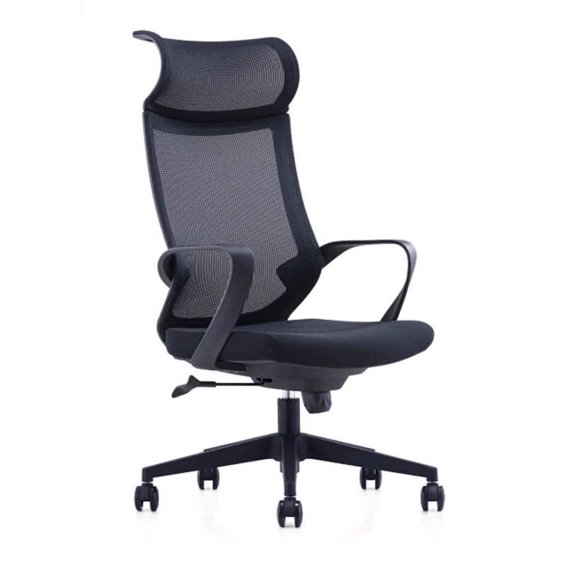 麦格尚 电脑椅CH-193A 家用靠背椅 升降转椅护腰椅 人体工学办公椅 黑色 带固定头枕 五星脚 固定扶手