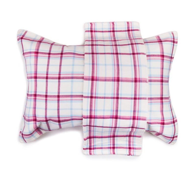 LTSM 三利 纯棉纱布格纹系列枕巾一对 AB版正反两用 柔软舒适透气 枕头毛巾2条装